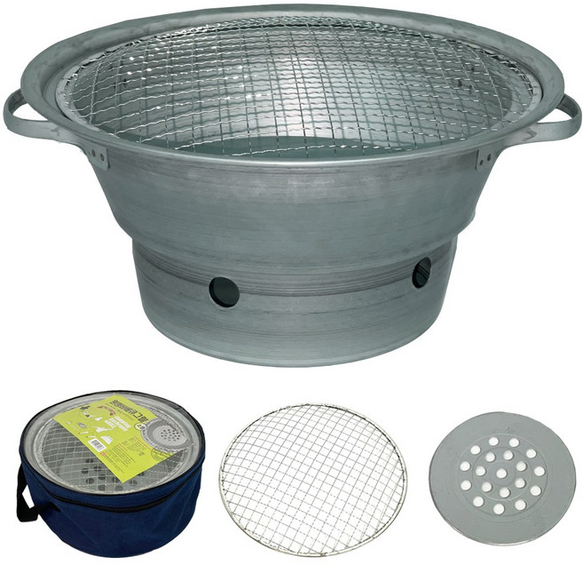 원형 미니 화로대 숯불 바베큐 그릴 숯그릴, 1개