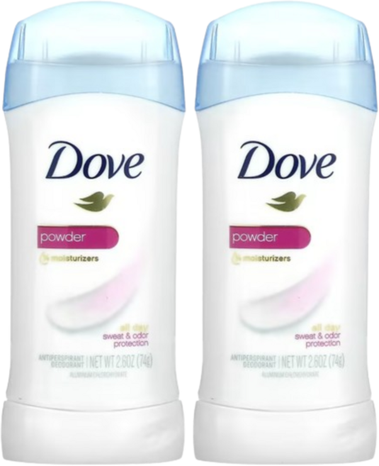 Dove 인비저블 솔리드 데오드란트 분말형 2개입 각 74g(2.6oz), 1개, 74g