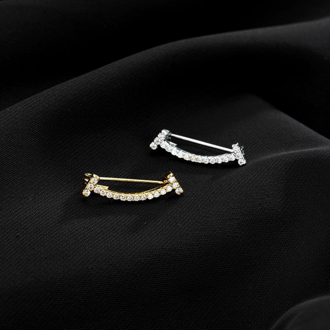 다모올 옷 여밈 큐빅 미니 브로치 4개