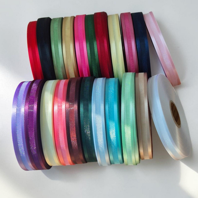 라인패키지 양단 오간디 리본 15mm, 1개, 45m, 블랙