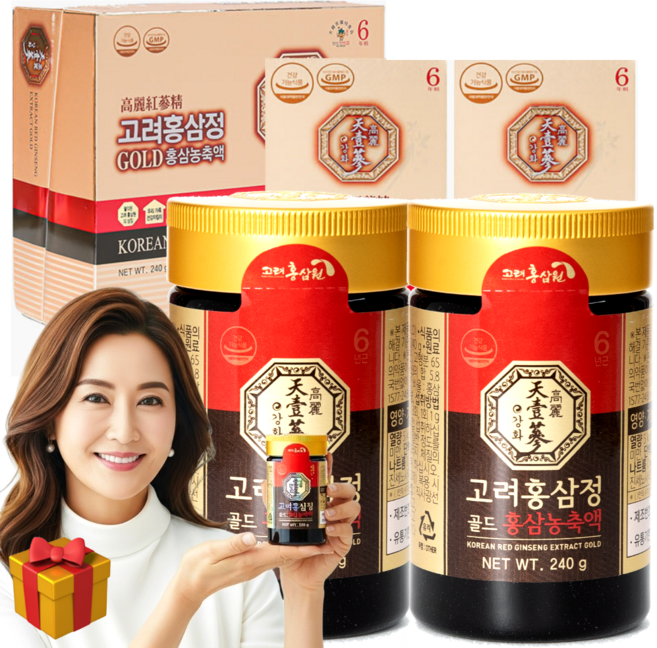 명품 고려홍삼정 골드 240g 국산 6년근 홍삼 진액 농축액 100% 진세노사이드 미라클컴퍼니, 2개