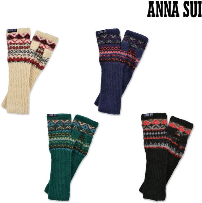 일본 안나수이 ANNA SUI 암워머 니트 반 장갑 Made in Japan
