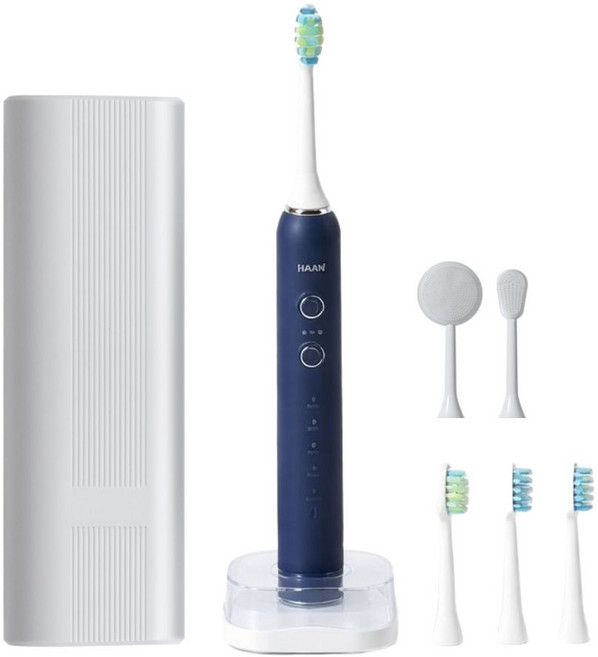한경희 최신형 음파 전동칫솔 3단계 5모드 풀세트, 딥네이비, 1개, HA-100ET(1)