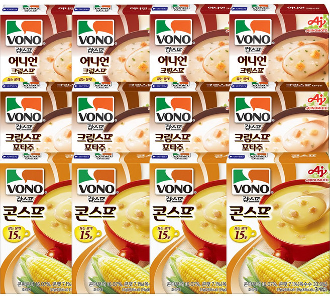 보노스프 컵스프 12(콘스프4+포타주4+어니언4), 51g