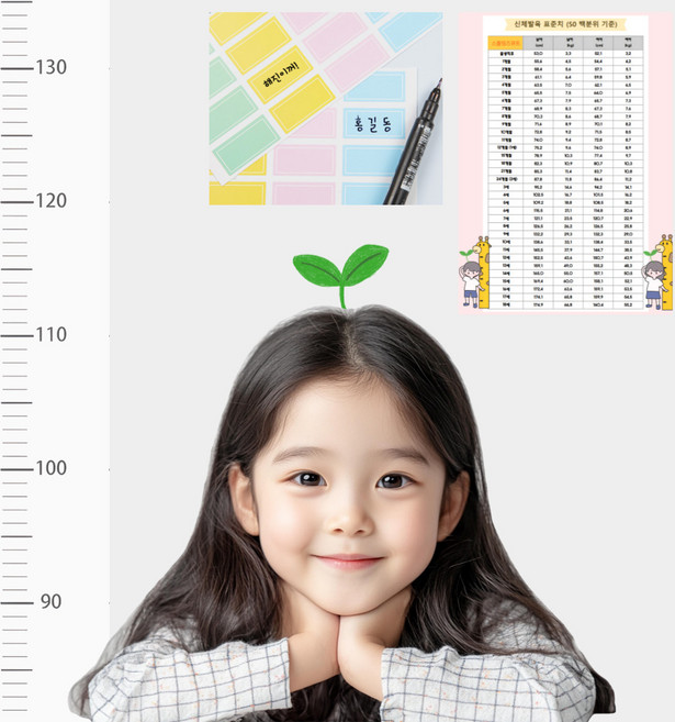 무타공 투명 쑥쑥 키재기스티커