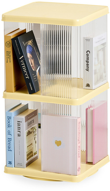 앤슬론 국내생산 몰리 회전 책장, 2단, 레몬