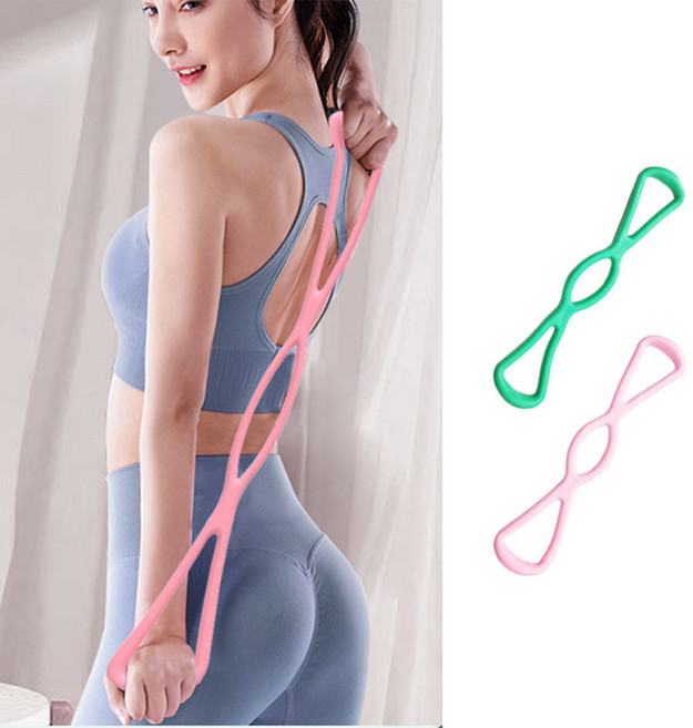 1+1 고탄력 스트레칭 로프 밴드 튜빙 요가 고무 홈트 기구 맨몸 허리 어깨 팔 운동, 1세트, 핑크+민트