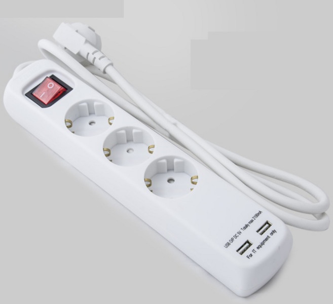 (SEISE) 세이즈 USB 2포트 내장 멀티탭 GES-113B (3구/1.5M), 1개