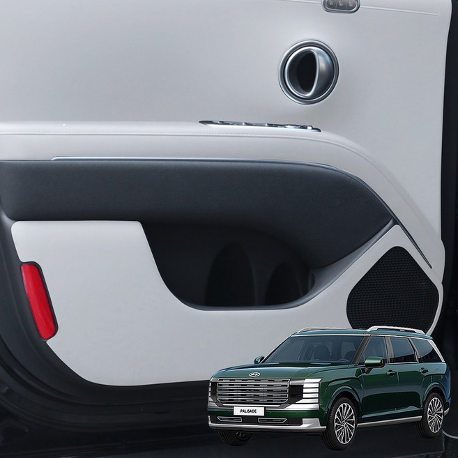 루젠 디 올 뉴 팰리세이드 LX3 도어커버 가죽 4P 풀세트, LX3 라이트그레이