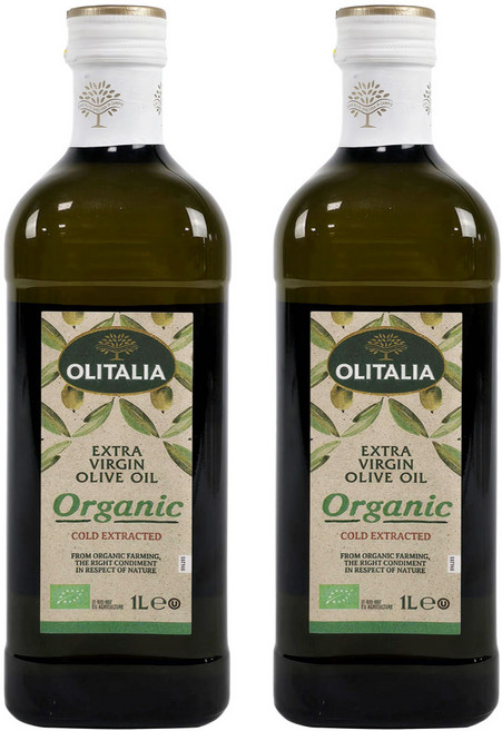 올리타리아 유기농 엑스트라버진 올리브유, 1L, 2개