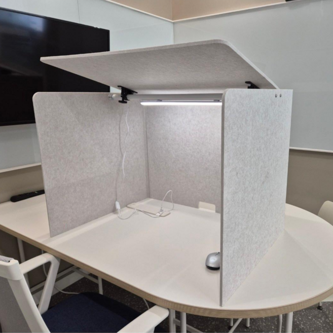 방음 흡음 초경량 독서 칸막이 집중력 향상 독서실 책상 비대면 파티션, 덮개형, 베이지