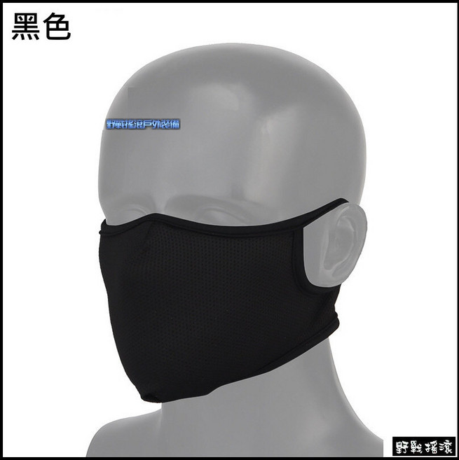 【野戰搖滾】戰術彈力布射擊面罩 面具 生存遊戲防彈面罩 防風口罩 防護面罩 騎車口罩 掛耳面罩 透氣高彈力, 黑色,L, 1個