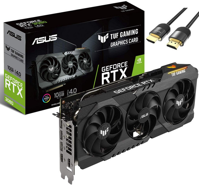 ASUS TUF Gaming NVIDIA GeForce RTX 3080 10GB GDDR6X PCIe 4.0 HDMI 2.1 DisplayPort 1.4a GPU Tweak II