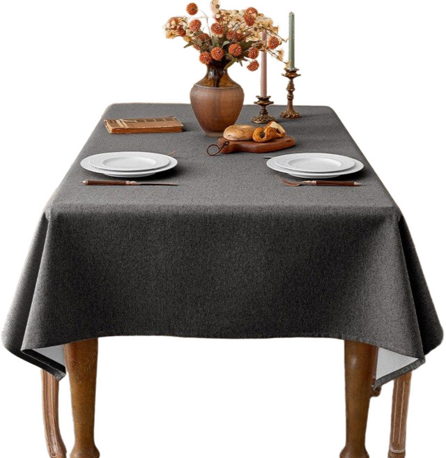 서플라이랩 솔리드컬러 방수 기능성 사각 고급 식탁보 테이블보, 140*220(6인용표준), 딥다크그레이, 1개