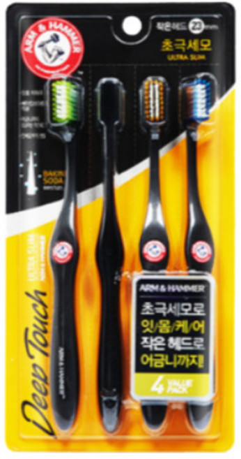 암앤해머 딥터치 베이킹 소다모 칫솔 4종 세트, 4개입, 8개