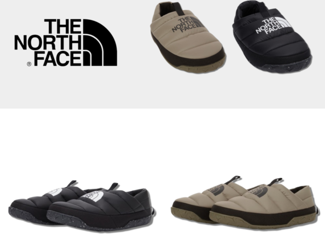 국내매장 백화점 정품 노스페이스 방한화 남성용 슬리퍼형 방한신발 실내외경용
