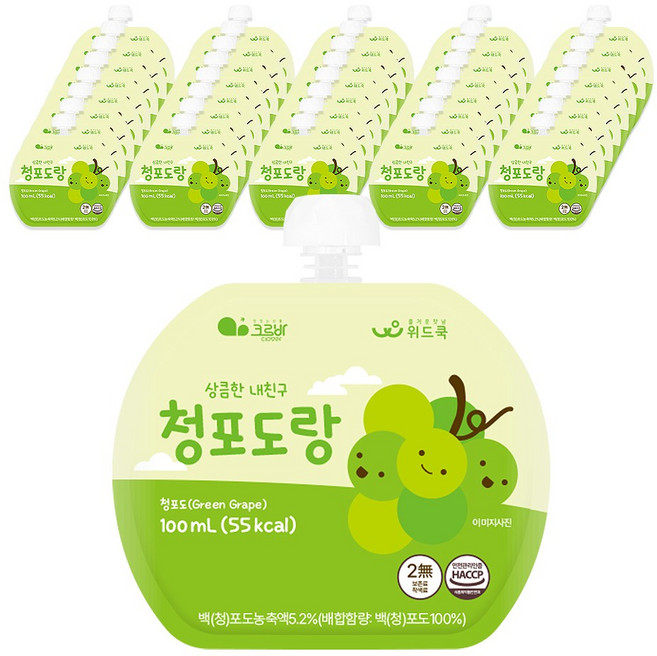 위드쿡 청포도랑 어린이 음료주스 스파우트, 40개, 100ml