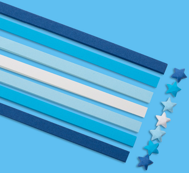 별접기 종이 그라데이션 블루, 540개, 4색