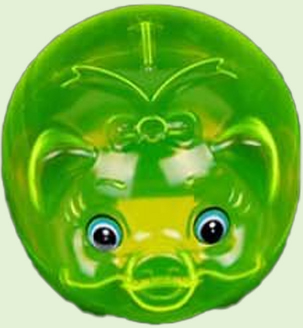 NW 돼지저금통 투명 용돈 동전 저금 특대형 24cm 그린, 1개