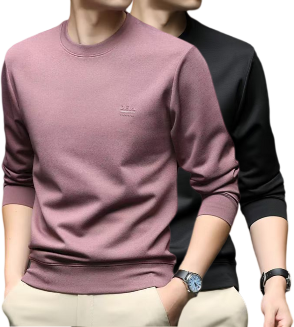 1+1 J nd O남성 봄가을 간절기 데일리 코디 이너 긴팔 맨투맨 티셔츠