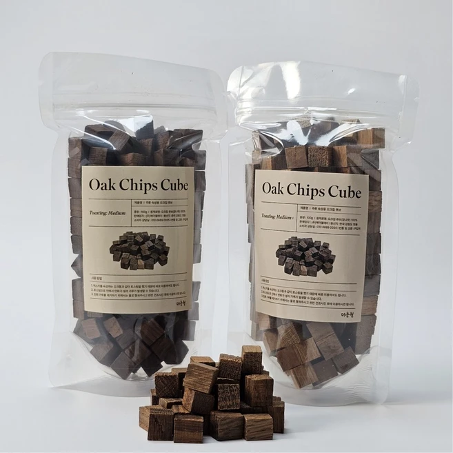 더풍월 오크칩 큐브형 위스키 주류 숙성 전용 100g, 미디움 플러스, 1개 - 쿠팡