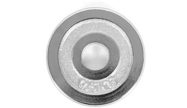 FITECO 크롬 경량 바벨 원판, 실버, 1개, 0.5kg