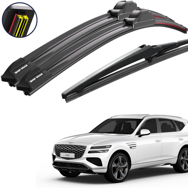 쉽딱 트리플 전면 후방 와이퍼 3P 세트, gv80(20~현재)