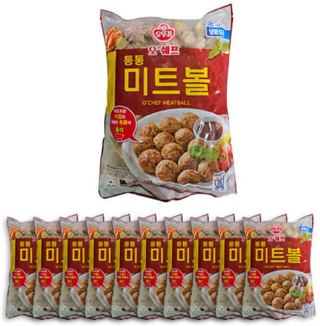 오뚜기 오쉐프 통통 미트볼 1kg x 10봉지, 10개