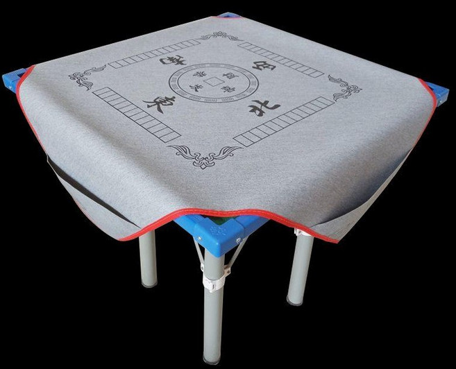 럭셔리 마작 테이블보 보드게임 원형 전용 카지노 전통 그레이 중간 1.1mx1.1m, 1개, 기본 테이블보 사이즈, 1m 그레이 패턴