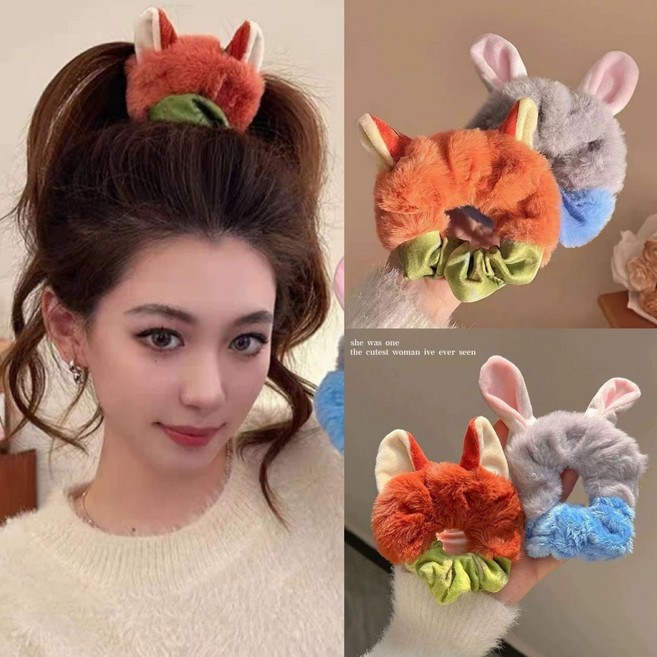 주토피아 주디 닉 플러시 헤어밴드 2PCS, 1세트, 사진색