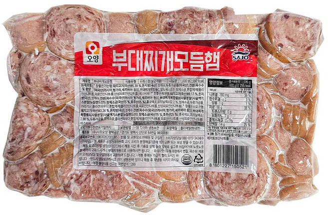 [사조대림] [대림냉동] 부대찌개 모듬햄 1000g x4개, 1kg, 4개