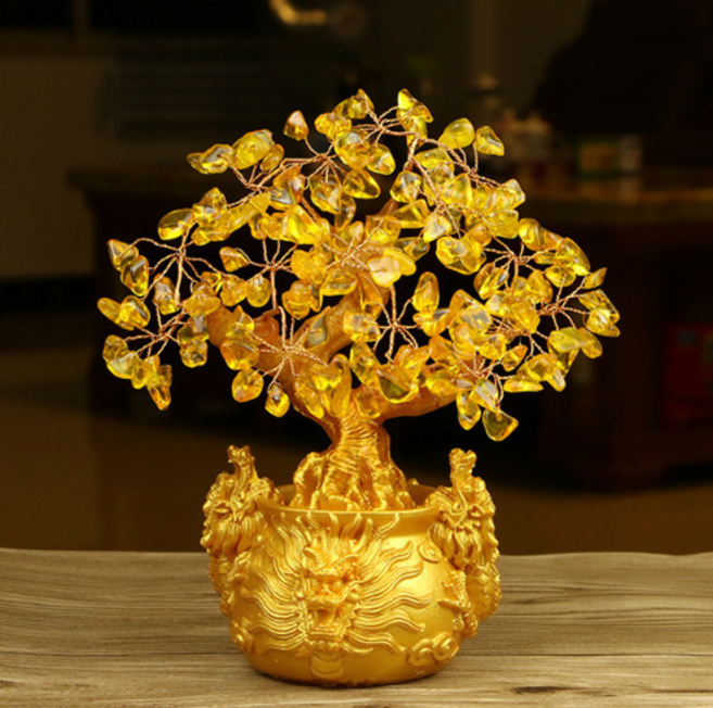 돈 들어오는 황금 골드 돈나무 술장 거실 소품 인테리어