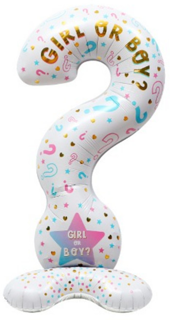 스탠딩 보이or걸 물음표 젠더리빌파티 은박풍선, 1개