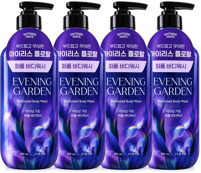 샤워메이트 이브닝 가든 퍼퓸 바디워시, 3개, 800ml