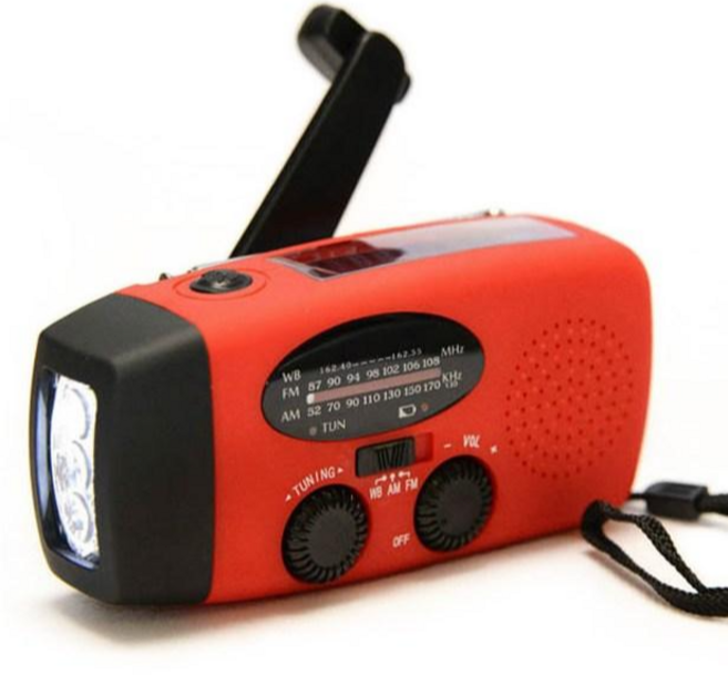 VKKN 수동라디오 비상라디오 유선라디오fm 수동충전기 자가발전라디오 라디오 자가발전손전등 재난라디오 자가발전 자가손전등 재난용품 생존키트, 붉은색