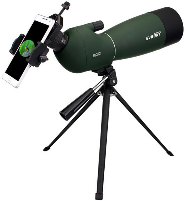 SVBONY 망원경 스팟팅 스코프 강력 줌 단안 FMC BAK4 조류 관찰용 방수 삼각대로 촬영 캠핑 장비, 25-75X70-adapter, 1개