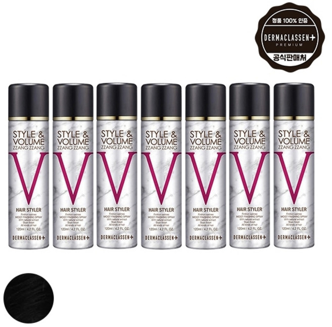 기타 더마클라센 스타일앤 볼륨짱짱 흑채 스프레이 블랙 120ml x7, 7개