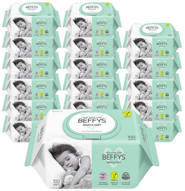베피스 젠틀 소프트 (캡) 물티슈 100매 X 18팩, 18박스, 100매입