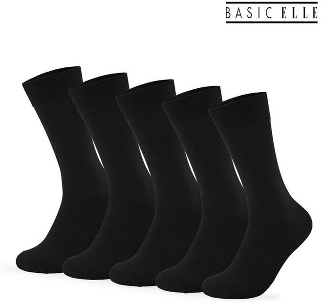 엘르 이너웨어 베이직엘르 남성 스탠다드 장목 신사 양말 5팩 PACK