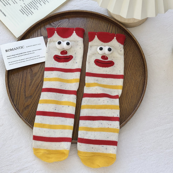 귀여운 취미 양말 커플 캐릭터 햄버거나 감자튀김 소시지 중목 양말