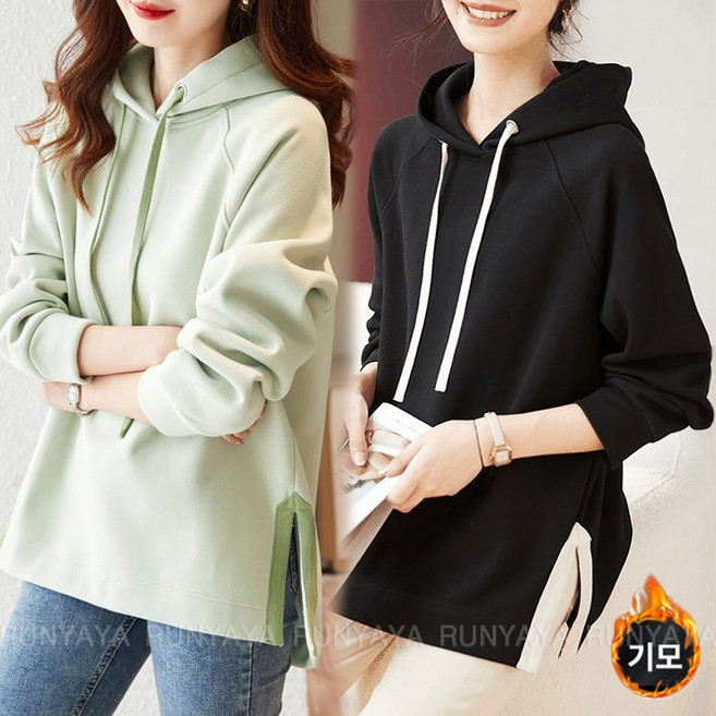 가을 겨울 여자 루즈핏 따뜻한 기모 /기모 아님 가능 !! 맨투맨 긴팔티 티셔츠 심플 여성티 루즈핏 따뜻한 박스티 빅사이즈 D99U