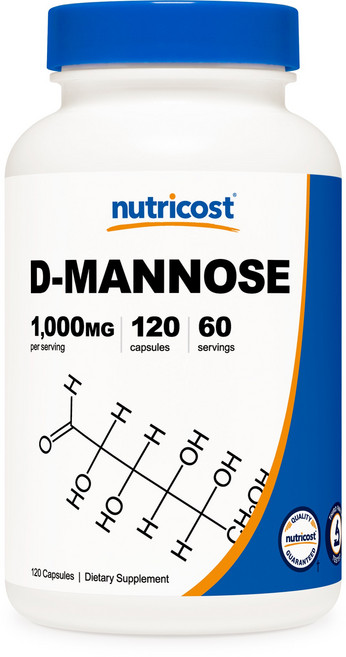 nutricost D-甘露糖膠囊 1000mg, 120顆, 1罐