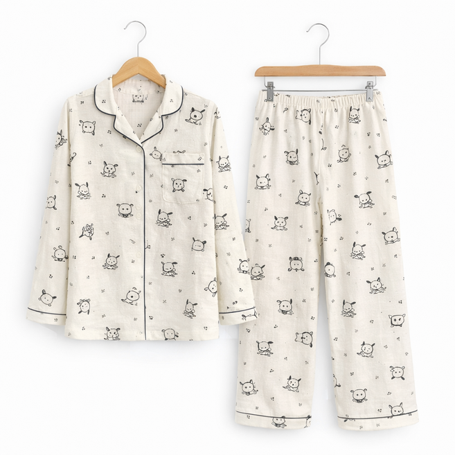 구시브 실내복 파자마 여성 잠옷 세트