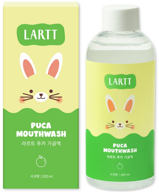 라르트 무알콜 충치예방 어린이가글 구강청결제 푸카가글 사과향 병가글, 1개, 300ml