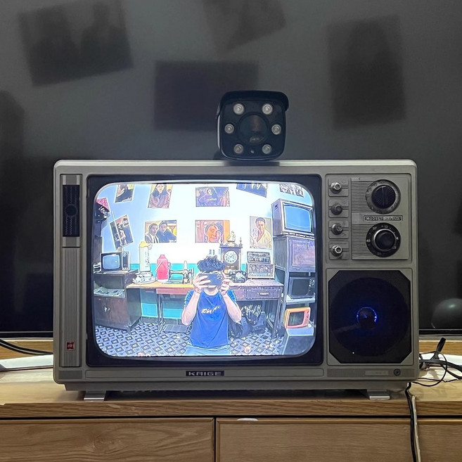 레트로티비 TV 빈티지 옛날 텔레비전 촬영소품 인테리어, 14인치 컬러 + 캠