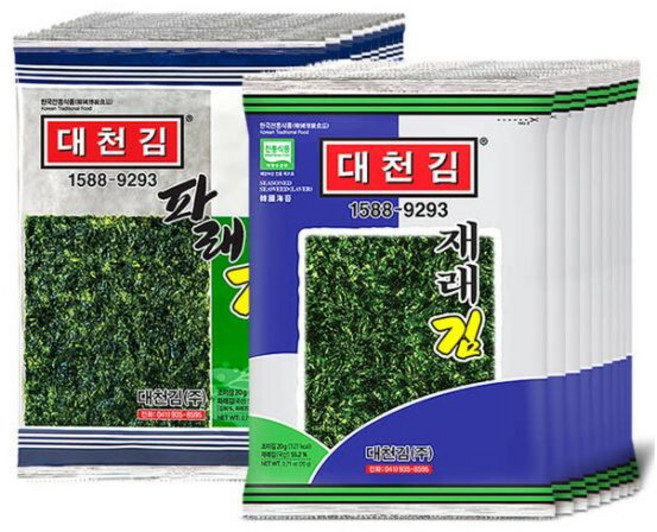 재래김10봉 파래김10봉 조미구이선물세트, 1개