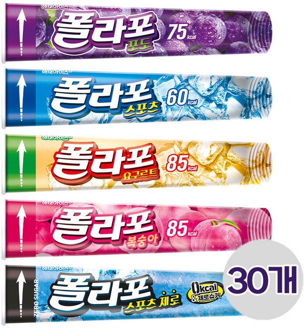 해태아이스 폴라포 (포도6 복숭아6 스포츠6 요구르트6 스포츠제로6), 120mL