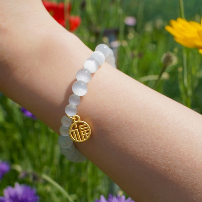 묘안석 복자 염주 팔찌 부적 불교 원석 여름 악세사리 천연석 비즈 구슬, 단품, 1개