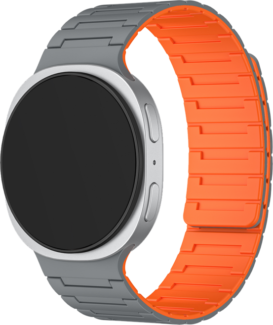 티엑스엘엑스 갤럭시워치 클래식 실리콘 마그네틱 자석 밴드 스트랩, 그레이/오렌지, 1개