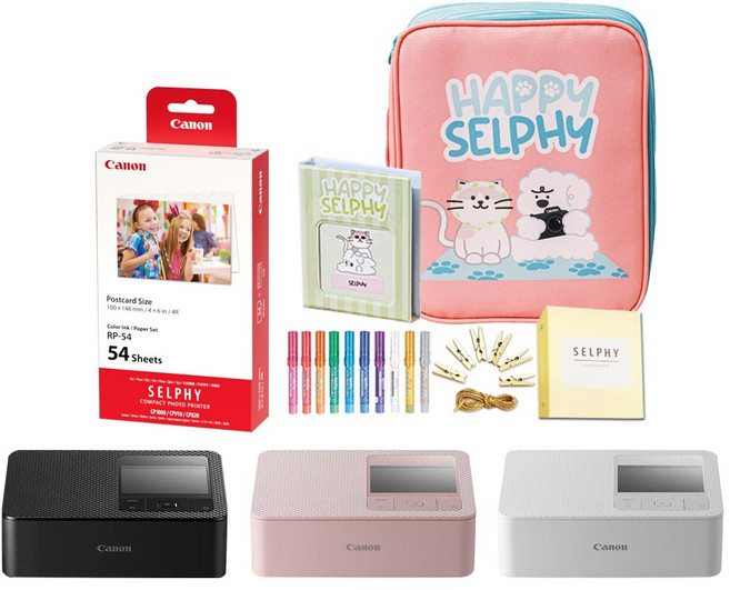 캐논코리아 정품 판매자 [글로리스] 캐논 셀피 CP1500+RP-54 인화지+[글로리스]포토라인+미피펜+셀피 앨범+한정판 봄 패키지 세트_RP54 휴대용+거치용, CP1500[화이트]